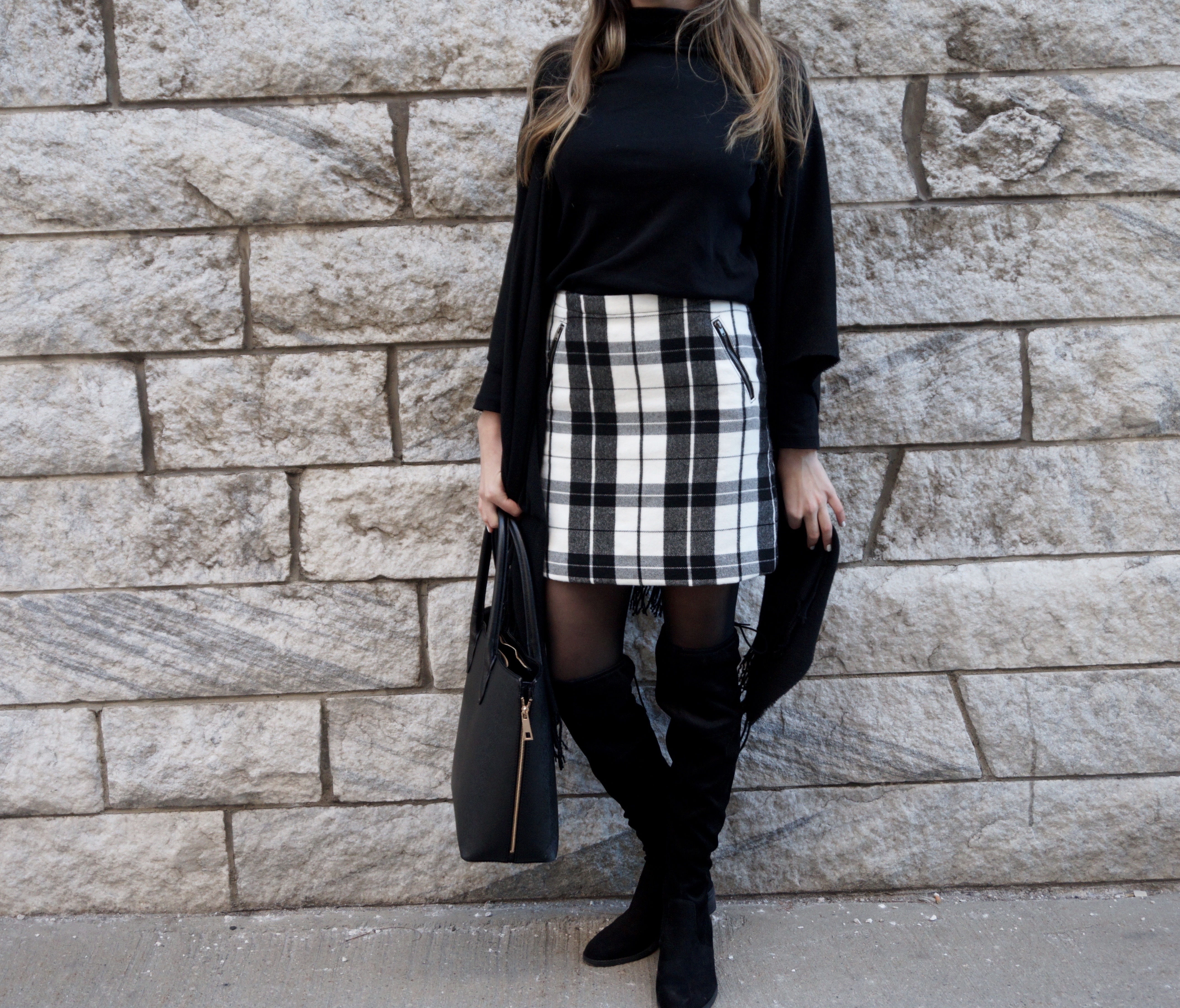 Outfit Of The Day Basics And Plaid Our Wandering Mind